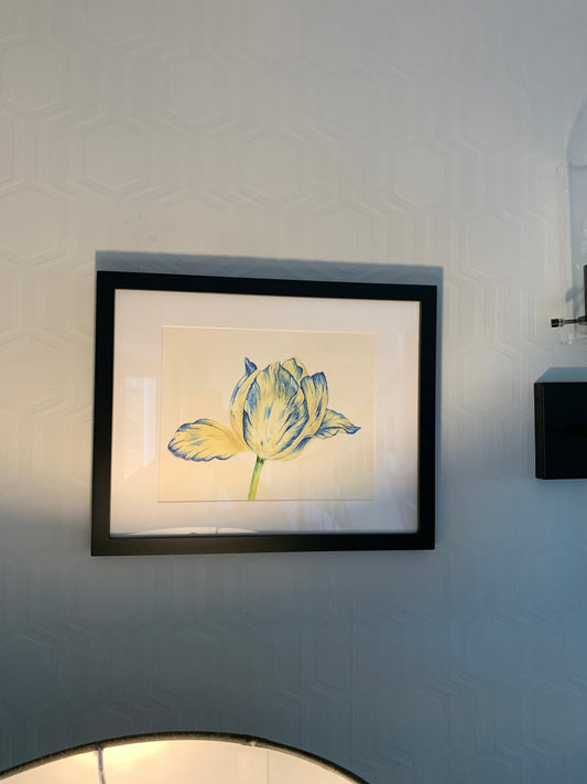 Blue Tulip, One of a kind, Watercolor, NOT A PRINT, Art, Original, Spring, Wall Art, Home Decor